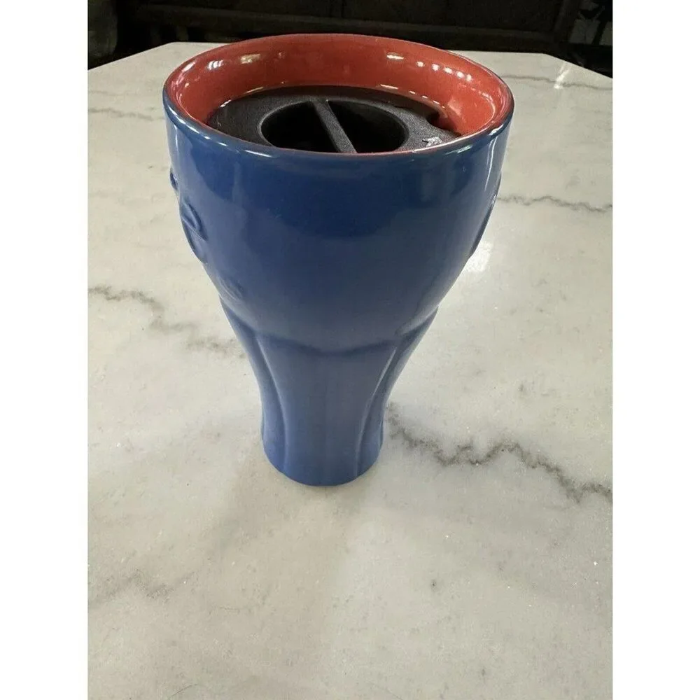 Coca Cola Coke Blue Travel Tumbler WIth Lid 10 ounces